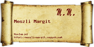 Meszli Margit névjegykártya